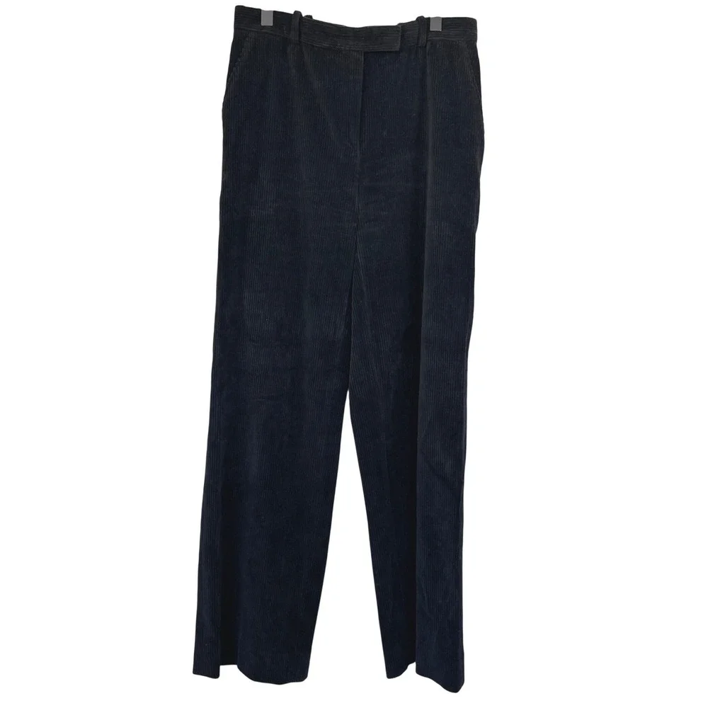 Armani Collezioni Black Corduroy Wide Leg‎ Pants Women's Size 4 Made in Italy